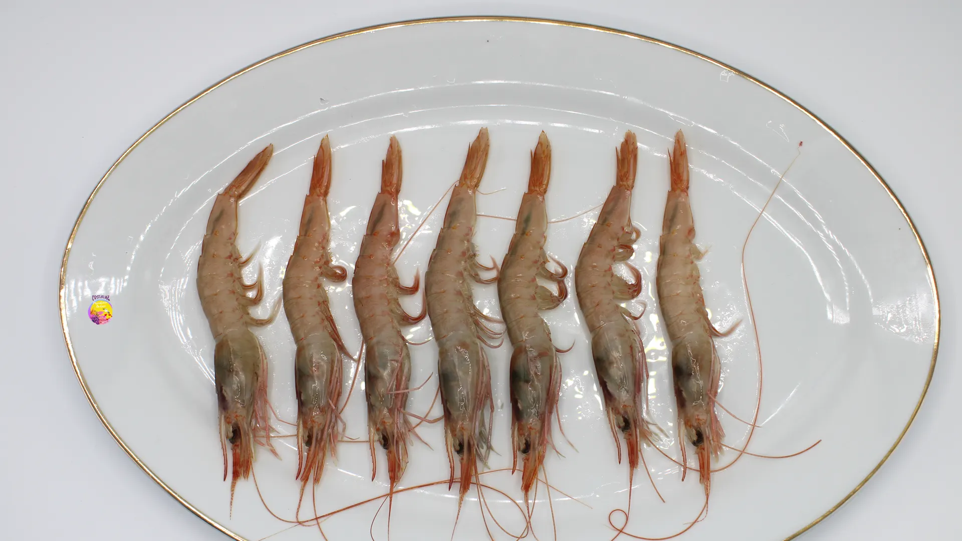 Gambas blancas de Huelva en un plato
