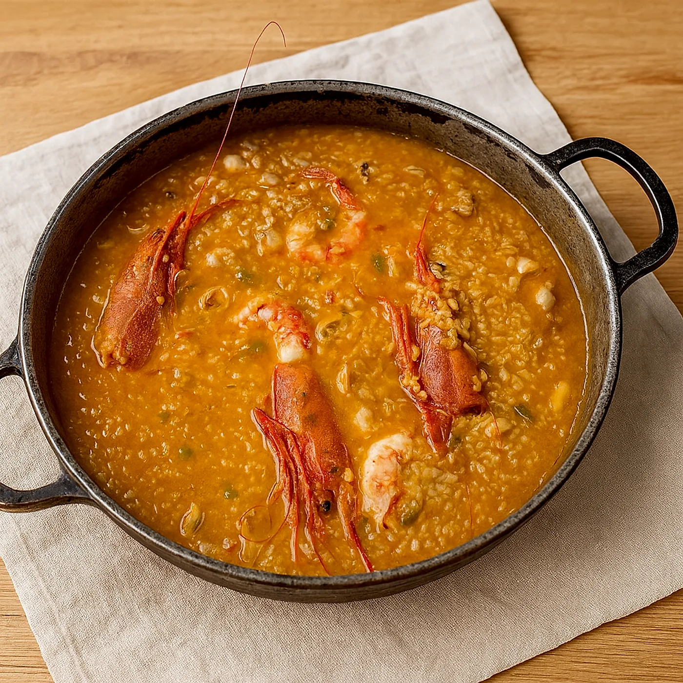 Arroz caldoso con brillantes de Isla Cristina