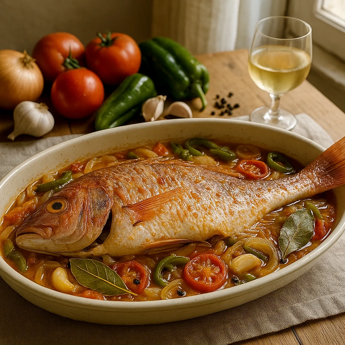 Urta al horno a la roteña, del Golfo de Cádiz