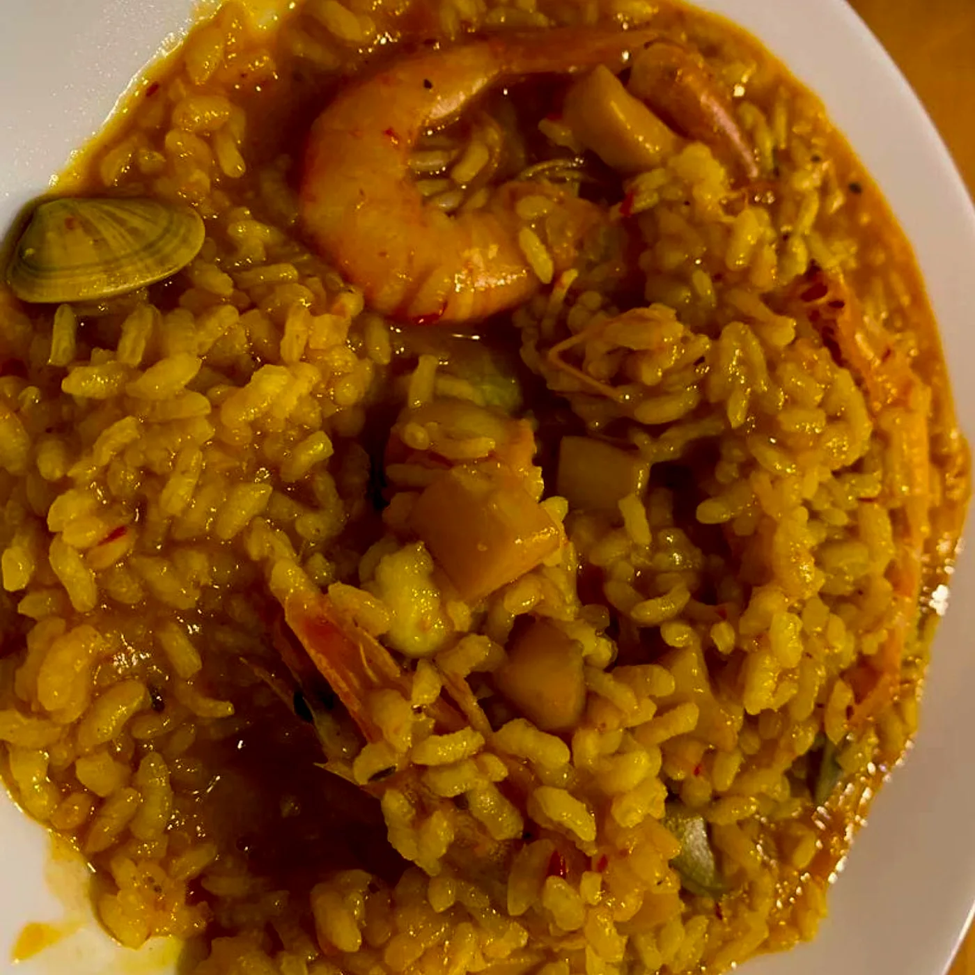 Arroz caldoso de marisco de Huelva (arroz marinero)
